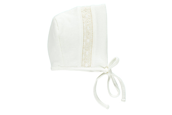 Handsmocked Christening Bonnet - Bebe Bombom