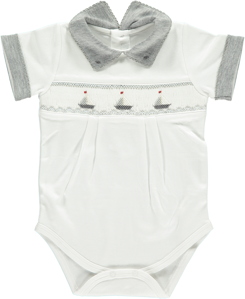 Grey Boats Short Set - Bebe Bombom