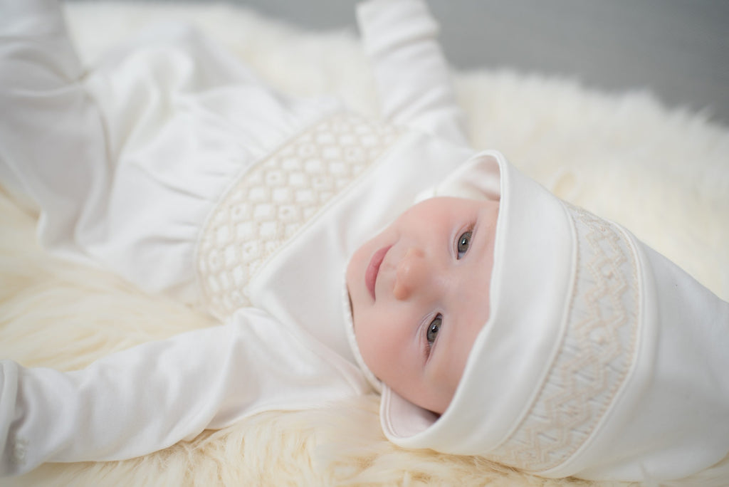 Organic Pima Cotton Hand Smoked Babygrow - Bebe Bombom