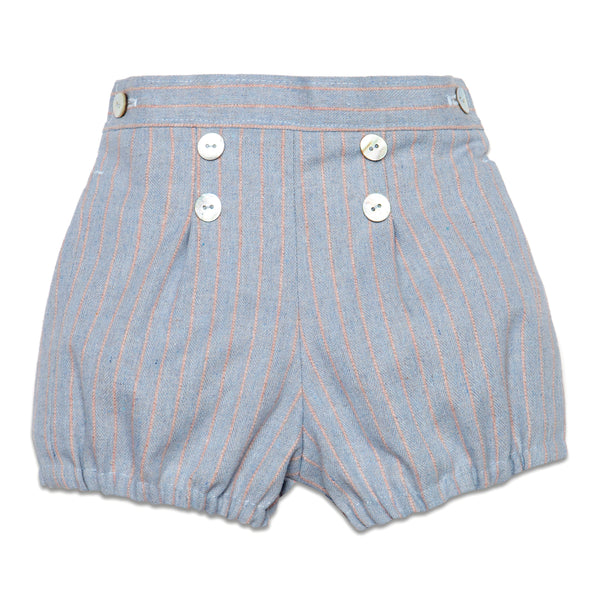 Classic Light Blue Stripy Bloomers - Bebe Bombom