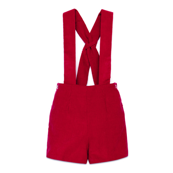 Classic Red Corduroy Dungarees - Bebe Bombom