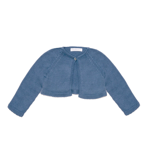 Girls Knitted Bolero Cardigan Blue - Bebe Bombom