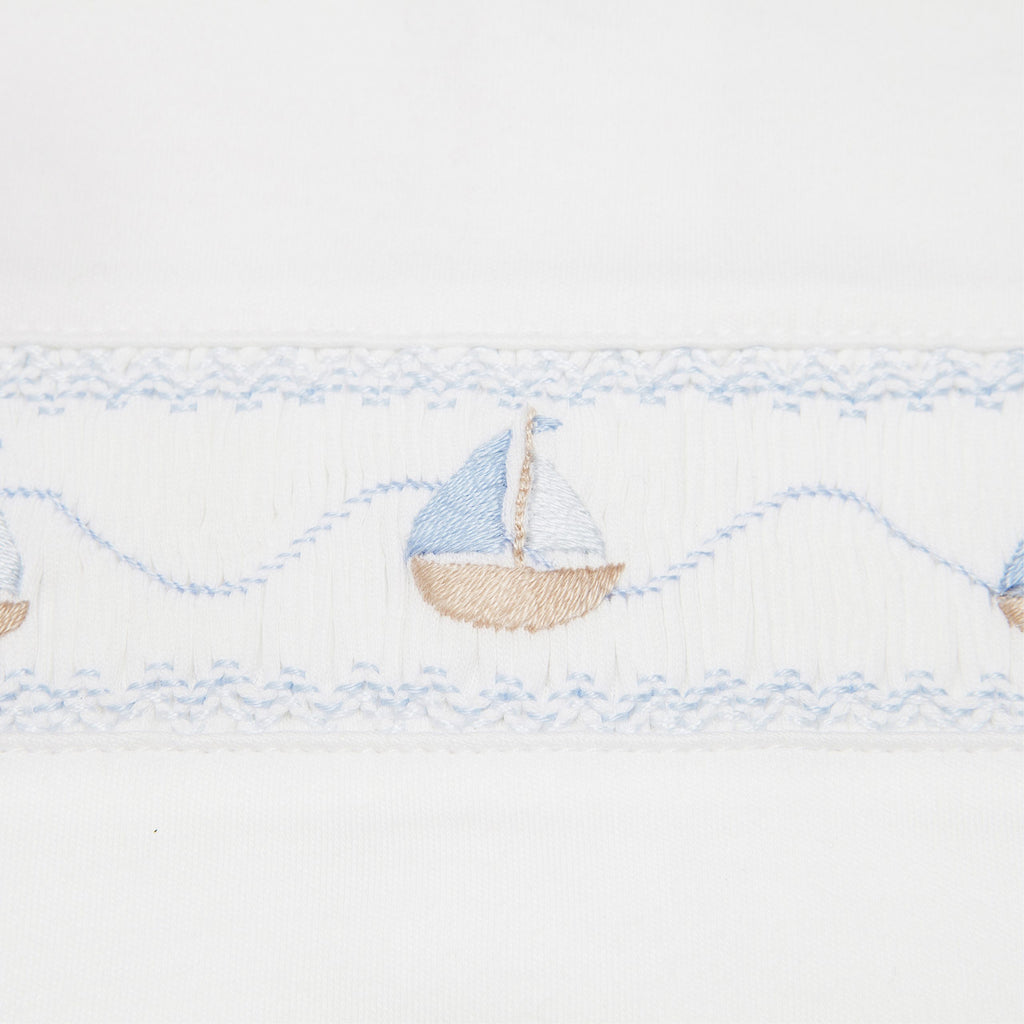 Soft Pima Cotton Handsmocked  Boats Pyjamas - Bebe Bombom