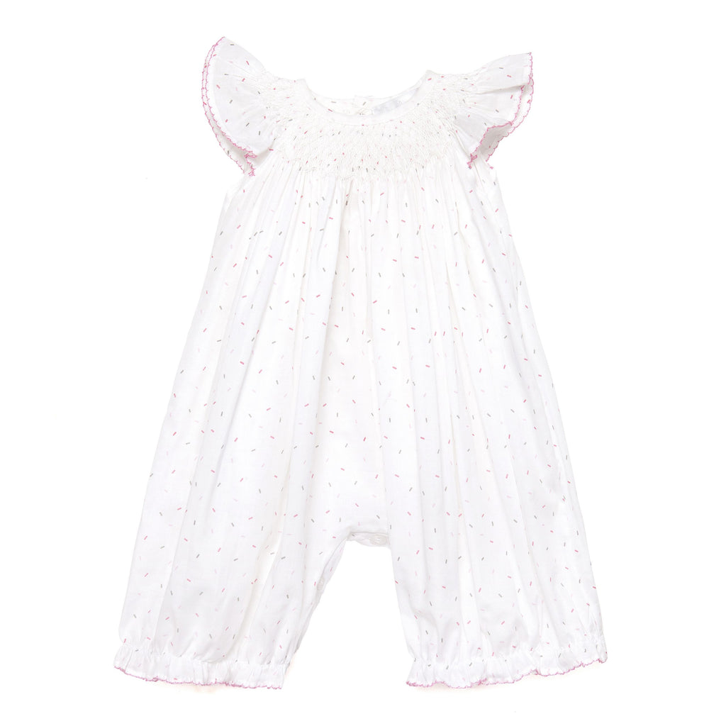 Handsmocked Confetti Romper - Bebe Bombom