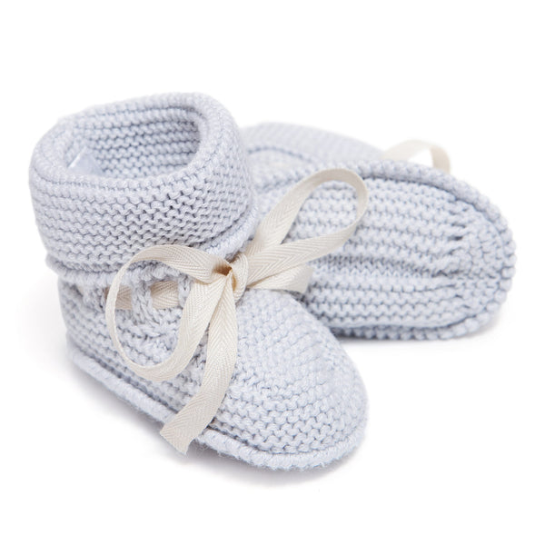 New! Grey Pima Cotton Baby Booties - Bebe Bombom