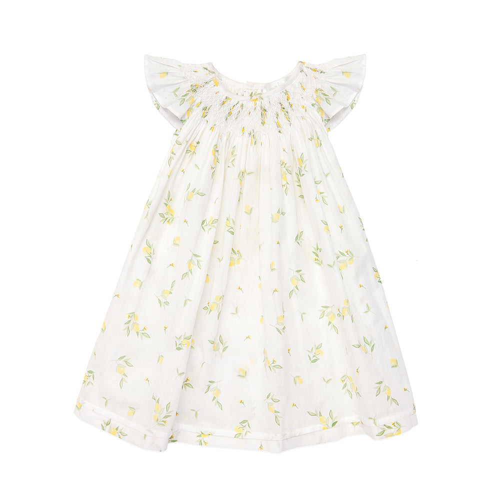 Handsmocked Lemon Dress - Bebe Bombom