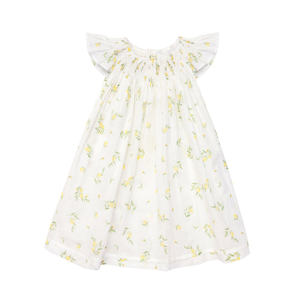 Handsmocked Lemon Dress - Bebe Bombom