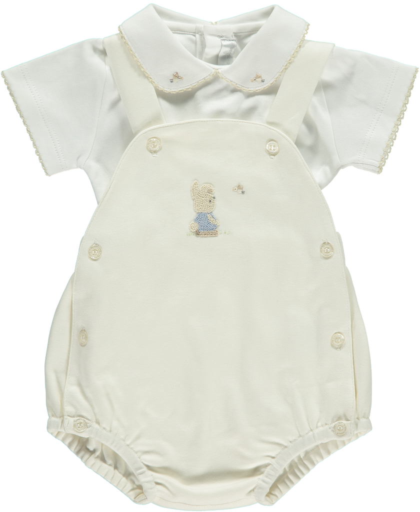 Neutral -2 Piece Dungaree Set - Bebe Bombom