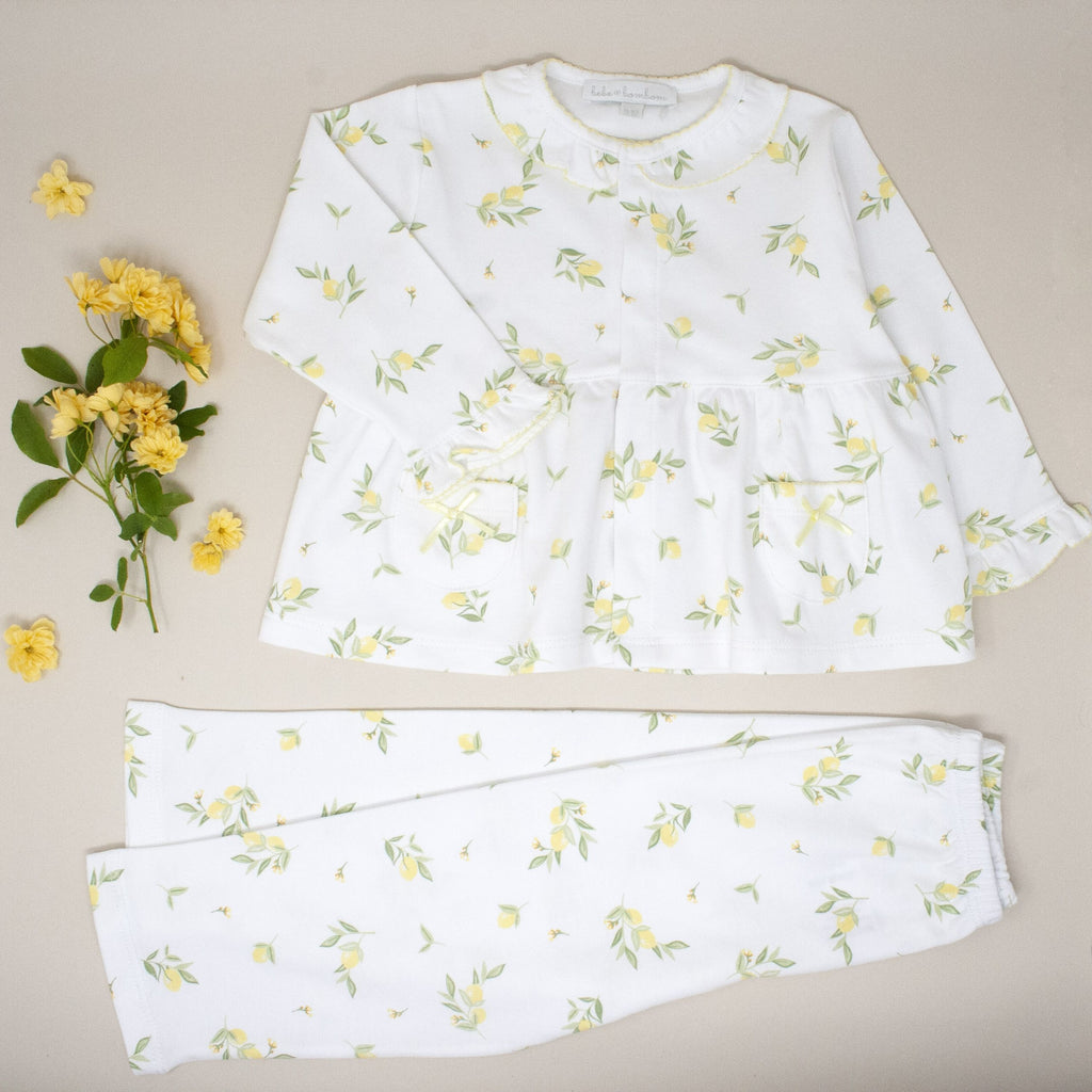 Lemon Pima Cotton Pyjama Set - Bebe Bombom