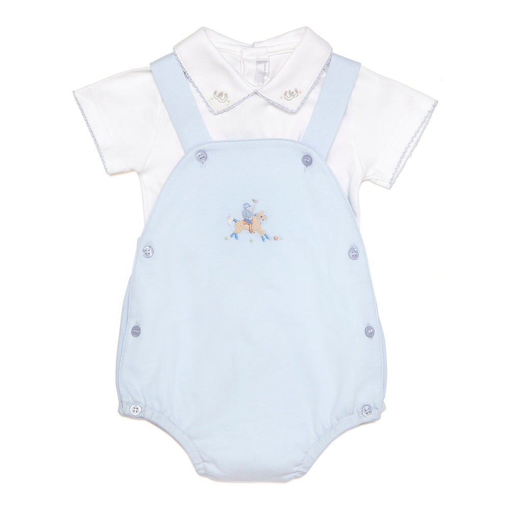 2 Piece Dungaree Set with Polo Embroidery - Bebe Bombom