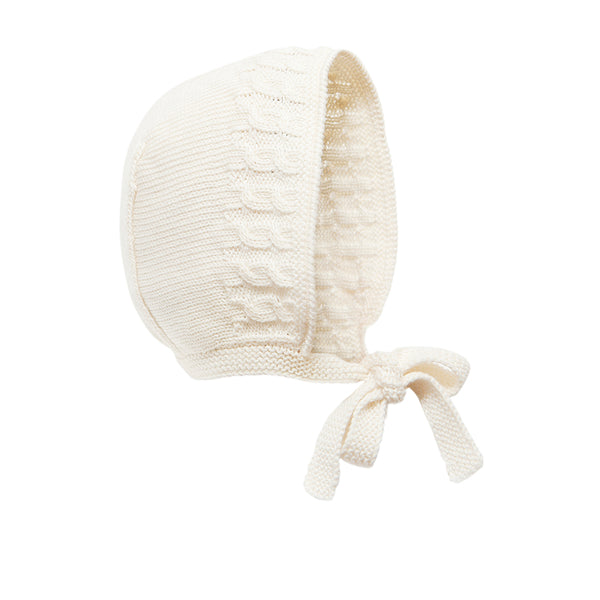 Cream Pima Cotton Bonnet - Bebe Bombom